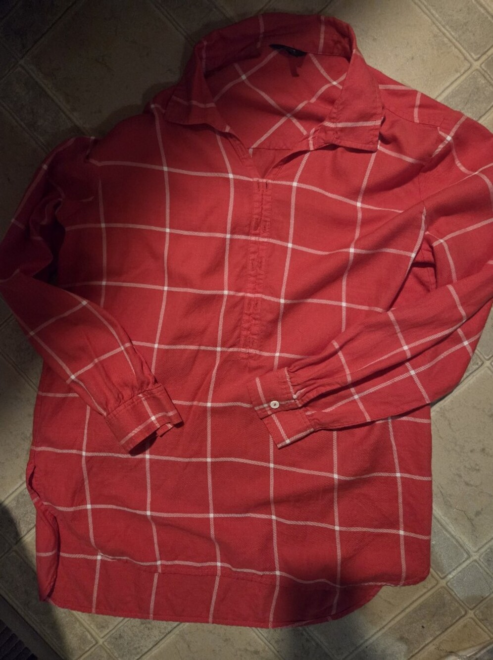 Joe's Jeans Red Windowpane Button-Down Shirt